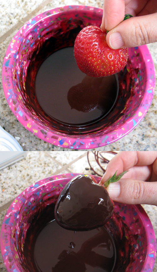 Dipping Berries in Chocolate